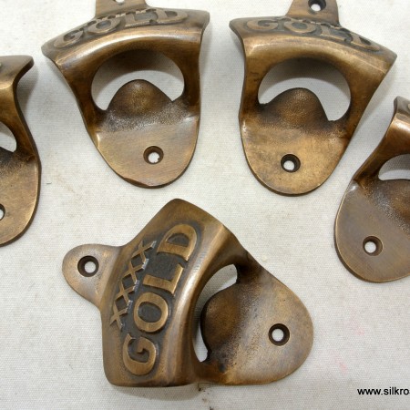 5 "COCA COLA" Bottle Opener brass COKE works AGED finish screws included heavy