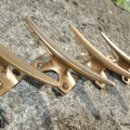4 small CLEAT tie down heavy brass boat cars tieing rope hooks 4" cleats ship