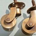 small screw Castors heavy solid brass foot tables chairs castors wheel old style 25mm