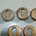 5 KEY hole covers aged old stye vintage antique look solid heavy brass aged escutcheon 19mm