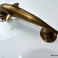 DOLPHIN shape heavy front Door Knocker SOLID BRASS vintage antique style 12"