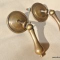 2 round pulls handles solid aged brass door old style drops knobs kitchens 1.1/
