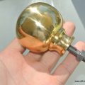heavy solid Brass BED KNOBS 3" high old style COT hollow heavy vintage polished