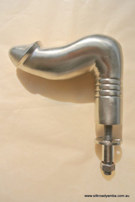 SILVER brass PENIS head WALKING STICK end only hand Made heavy 2 parts
