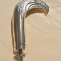 SILVER brass EAGLE head WALKING STICK end only hand Made heavy 2 parts