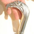 SILVER brass EAGLE head WALKING STICK end only hand Made heavy 2 parts