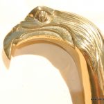 POLISHED brass EAGLE head WALKING STICK end only hand Made heavy 2 parts