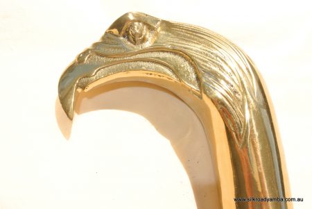 POLISHED brass EAGLE head WALKING STICK end only hand Made heavy 2 parts