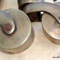 2 CUP Castors heavy solid brass foot castors table chair wheel old style 38 mm