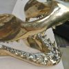 arge SHARK JAW STATUE solid brass heavy amazing desk ornament display teeth 13"