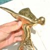 POLISHED BRASS CAR emblem over size MASCOT Replica of ROLLS ROYCE FLYING LADY EMBLEM. Same shape as from the famous car but larger hand made from brass Spirit of Ecstasy Old style. Very nice item. Heavy. Antique looking. 7 inches high Size 190mm high x 175mm x 140mm approx base 75mm across