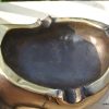 SKULL head ash tray solid BRASS old vintage style collect 6" new statue aged