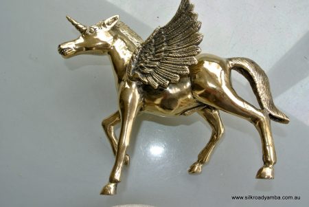 Small 7 " high PEGASUS BRASS heavy statue display vintage style wings horse unicorn