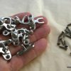 4 Nice tiny small CHROME box Latch catch solid brass furniture antiques doors trinket