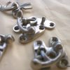 4 Nice tiny small CHROME box Latch catch solid brass furniture antiques doors trinket