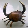 small 4" MUD CRAB solid brass aged heavy decoration hand made nice
