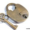 Padlock Vintage stye antique look aged solid heavy brass aged key lock works 3" size