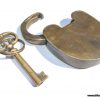 Padlock Vintage stye antique look aged solid heavy brass aged key lock works 3" size