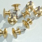 10 very TINY screw KNOBS pulls handles antique solid heavy brass drawer knob 15 mm