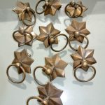 10 heavy STAR pulls handles antique style solid brass vintage old replace drawer heavy 58 mm