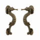 2 Large Seahorse Door Pull Handles Solid Brass Antique Vintage Style 13 Heavy Duty