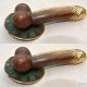 2 large penis DOOR PULL or HOOK hand made solid hollow brass 9 " handle