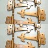 8 small hinges vintage age style solid Brass DOOR restoration heavy 5"