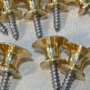 TINY screw KNOBS pulls handles antique solid heavy brass drawer knob 15 mm