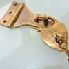4"small Old latch vintage style house BOX antiques box for padlock catch hasp DOOR heart padlock and key