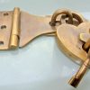 4"small Old latch vintage style house BOX antiques box for padlock catch hasp DOOR heart padlock and key