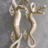 2 SNAKE cobra solid hollow brass door PULL old style POLISHED pair handle 35cm