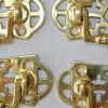 6 small pulls drops handles antique style POLISHED solid brass vintage old replace drawer heavy 55 mm