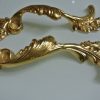 d brass heavy pulls handles DOOR antique solid brass vintage french style 11" old replace