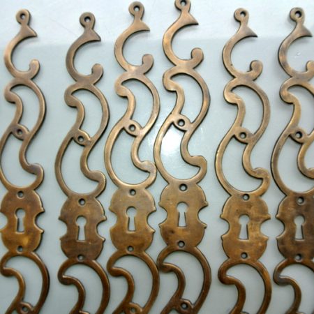 10 large key hole covers 12 " french antiques 30 cm style padlock Vintage stye solid pure brass heavy box furniture escutcheon hand made