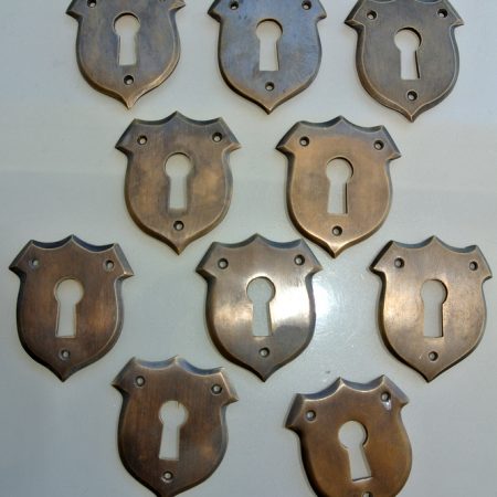 10 small key hole covers 1.3/4 " french antiques 45mm lock cover Vintage style solid pure brass heavy box furniture escutcheon hand made