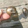 4 small Skull Drawer 2cm Gothic Finger Pull Solid Brass 1.3/4" solid heavy brass old style screws antiques hand made cabinet kitchen knob