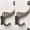 4 large period deco 16 cm COAT HOOKS door solid heavy brass furniture vintage age old style heavy 6 " hallstand antiques old style
