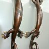 2 Large GECKO solid pure brass door antique old style house PULLS handles 16 "