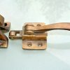 rare ICE BOX CATCH lever aged antique deco style solid pure brass heavy offset 4" left & right vintage old aged style hand made cast