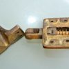 rare ICE BOX CATCH lever aged antique deco style solid pure brass heavy offset 4" left & right vintage old aged style hand made cast