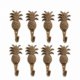 6 PINEAPPLE COAT HOOKS 4" Small Solid Brass Aged Antique Vintage Style Wall Hooks 100mm Beach House Hall Stand Decor