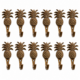 12 PINEAPPLE COAT HOOKS 4 Small Solid Brass Aged Antique Vintage Style Wall Hooks 100mm Beach House Hall Stand Decor