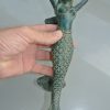 medium size MERMAID natural pure brass door PULL old style look heavy house PULL handle 13" aged beach sea side