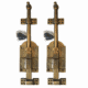 2 LARGE HEAVY 12 SOLID BRASS FRENCH FLUSH BOLTS – ANTIQUE OLD STYLE – 30 CM