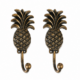 2 PINEAPPLE Shape COAT HOOKS Solid Heavy Cast Brass Antique Vintage Style 13cm Beach House Wall Hooks