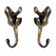 2 Small FROG HOOKS Solid Brass Vintage Antique Wall Mount Coat Hat Hooks 3.14 Rustic Decor