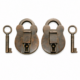 2 x Small Solid Brass Padlocks 2.12 Vintage Antique Style Heavy Brass Locks with 4 Keys