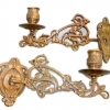 PAIR PIANO SCONCE solid heavy brass 8 " rotate candle holder aged heavy brass B
