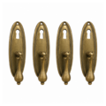 4 Oval Drop Pull Handles – Solid Brass 4 Vintage Keyhole Style Cabinet Drawer Pulls with Backplates – Code 6929