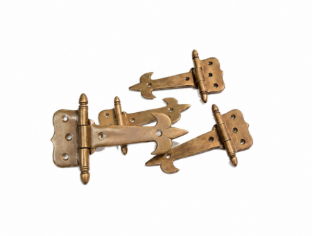 4 Small Hinges Vintage Aged Style Watson 45L Solid Brass Door Box Cabinet Restoration Heavy 5